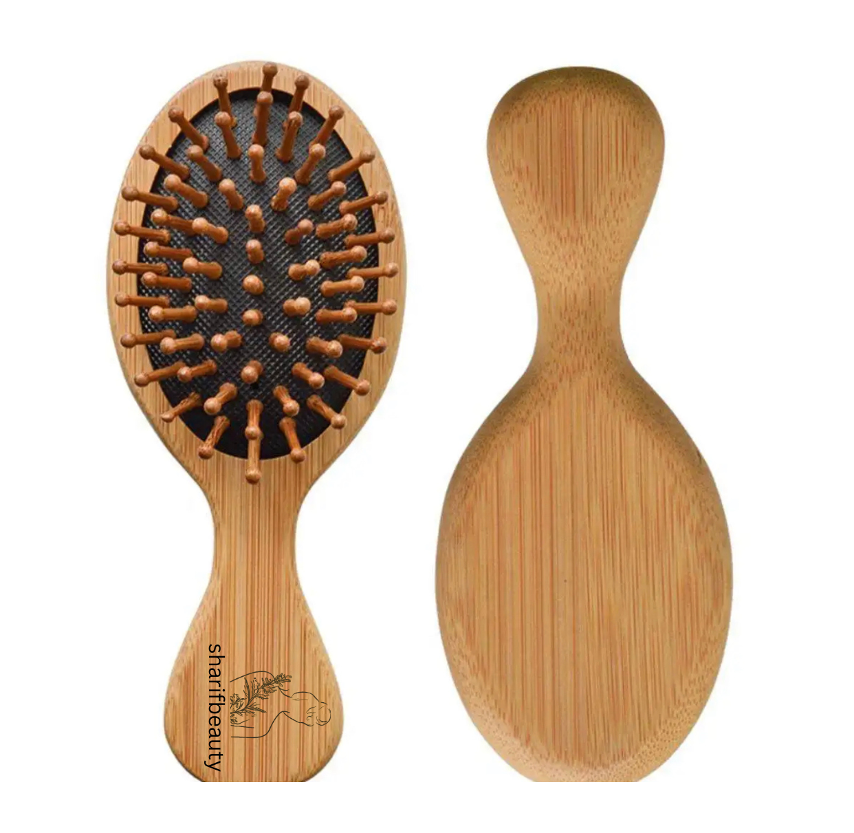 Organic Bamboo Hair Brush With Organic Cotton Bag for Girls And Boys