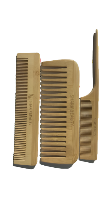 Organic Bamboo Comb set for women, men and kids suit All Hair Types