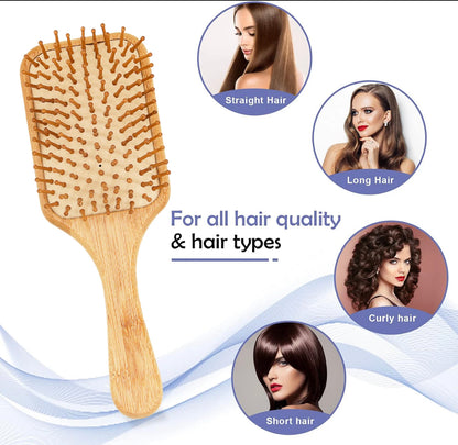 Eco- Friendly paddle Hair Brush With Organic Cotton Bag for Women, Men and Kids gives you Healthy Hair