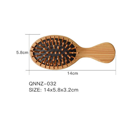 Organic Bamboo Hair Brush With Organic Cotton Bag for Girls And Boys