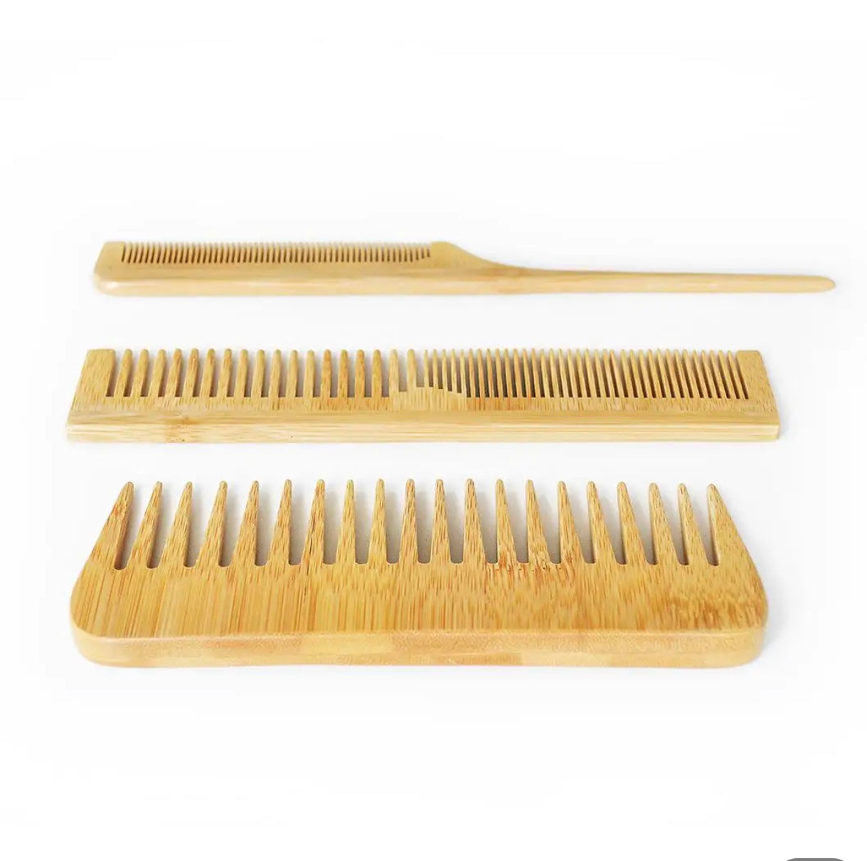 Organic Bamboo Comb set for women, men and kids suit All Hair Types