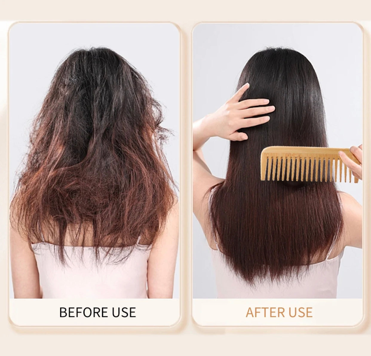 Organic Bamboo Comb set for women, men and kids suit All Hair Types