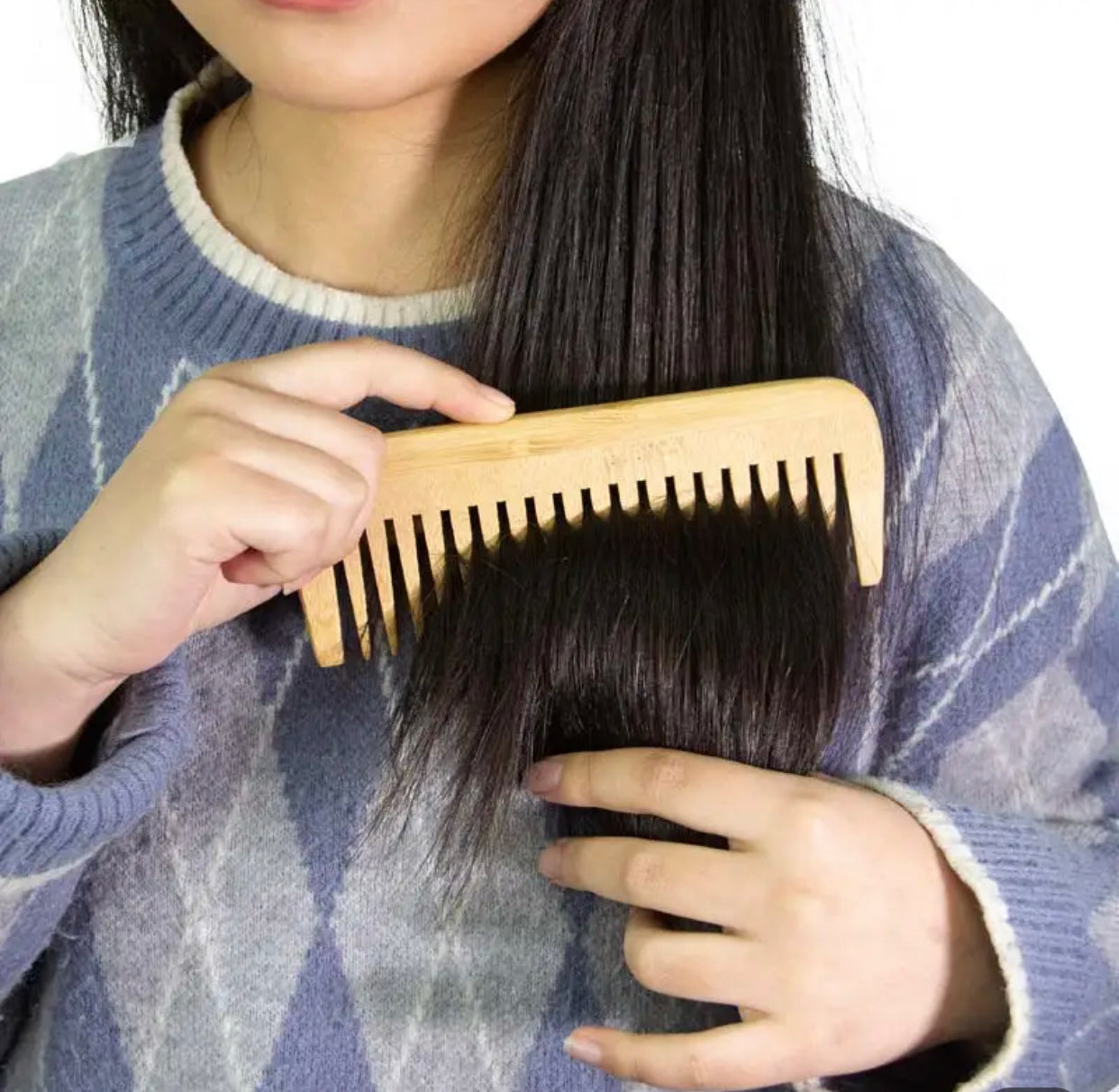 Organic Bamboo Comb set for women, men and kids suit All Hair Types