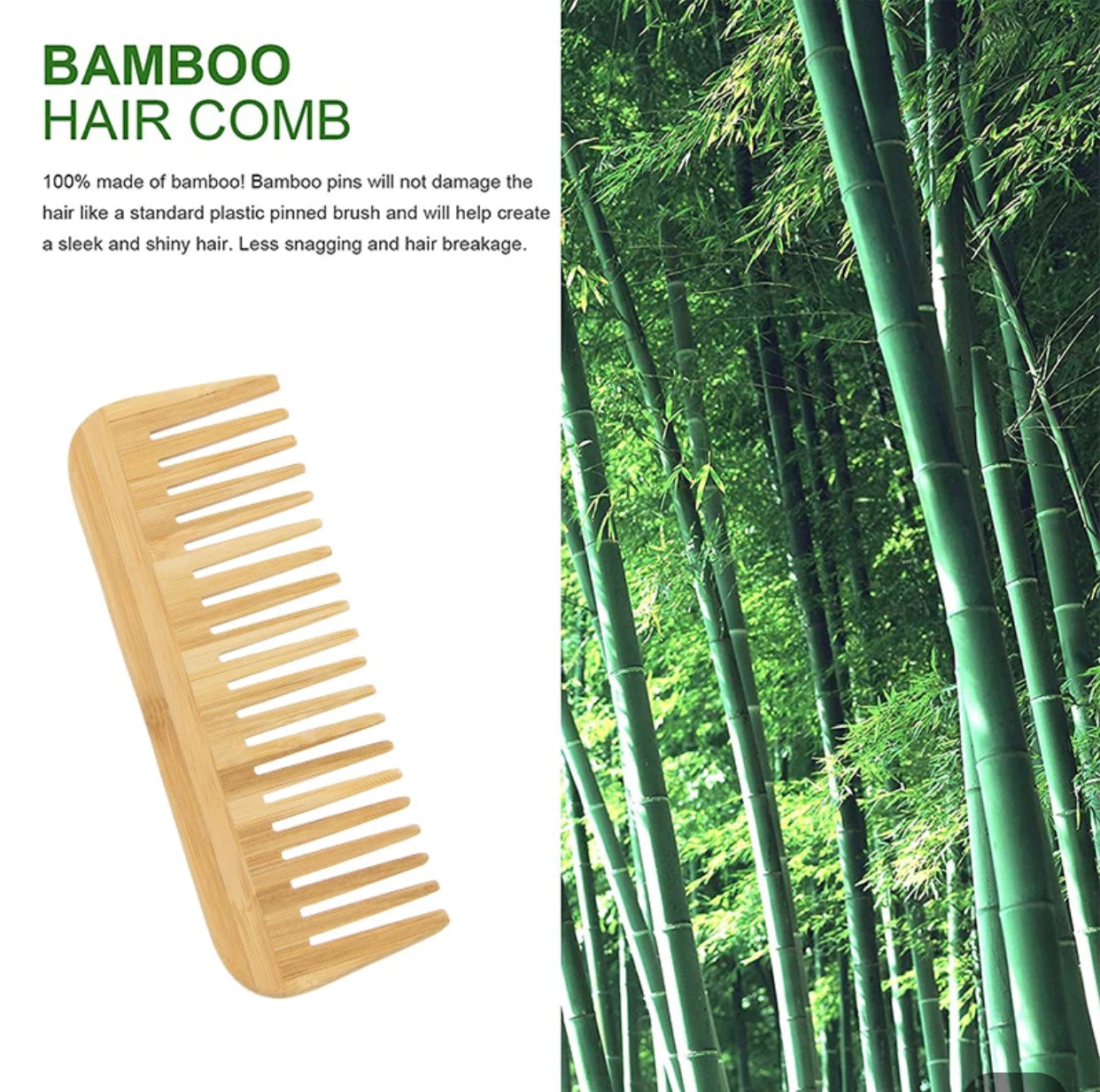 Wide tooth detangling comb