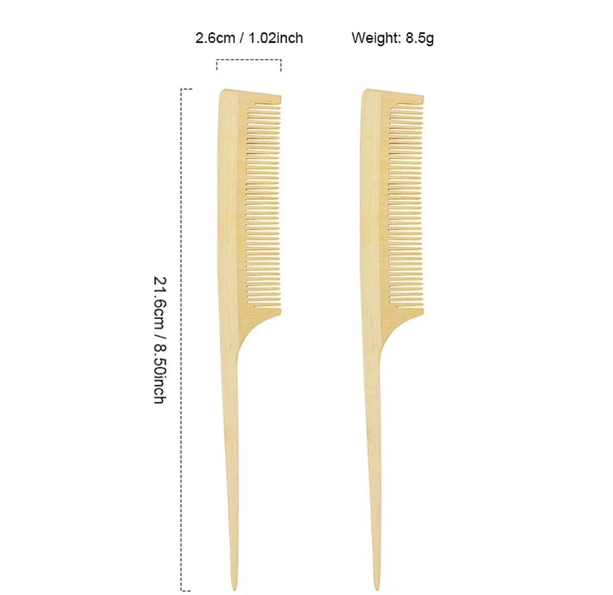 Organic Bamboo Comb set for women, men and kids suit All Hair Types