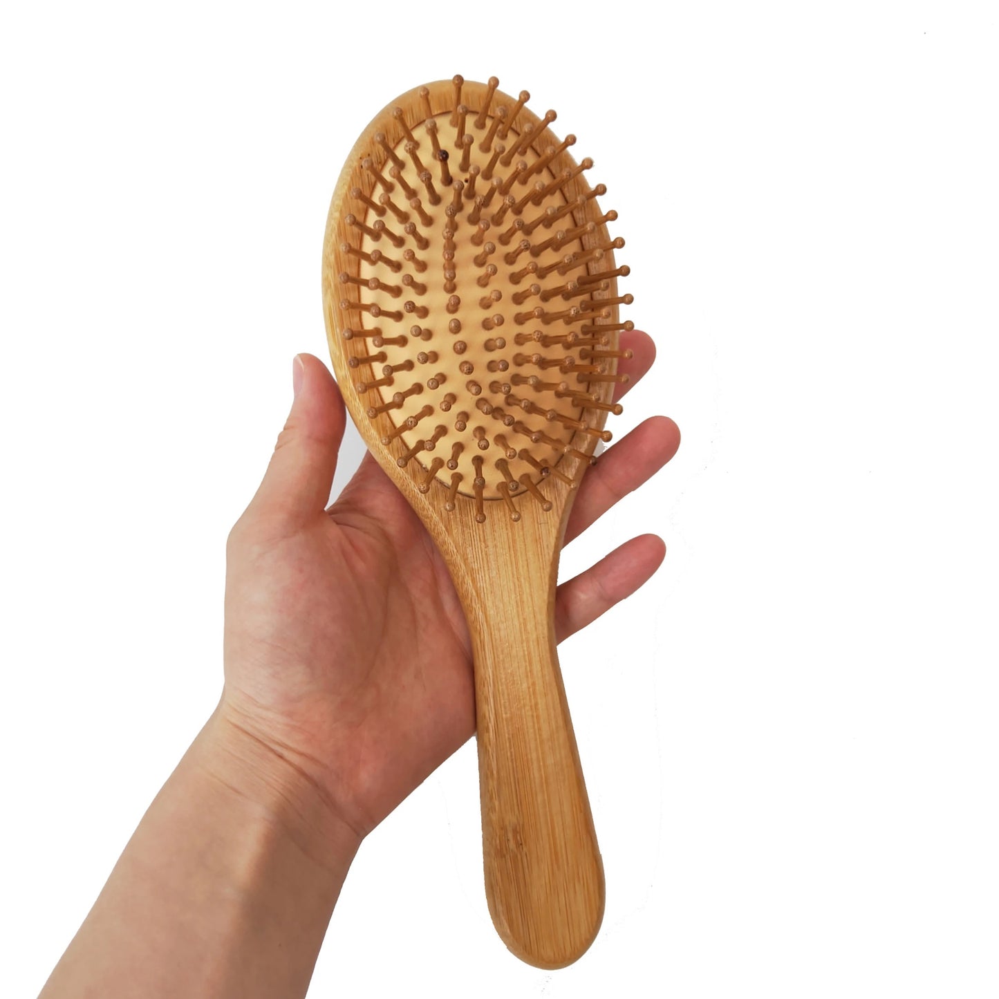 Organic Bamboo Hair Brush with Organic Cotton Bag Suit All Hair Types For Women,Men And Kids