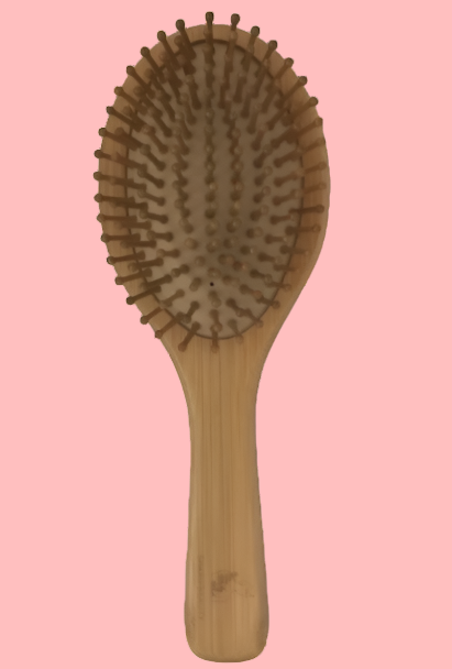 Organic Bamboo Hair Brush with Organic Cotton Bag Suit All Hair Types For Women,Men And Kids